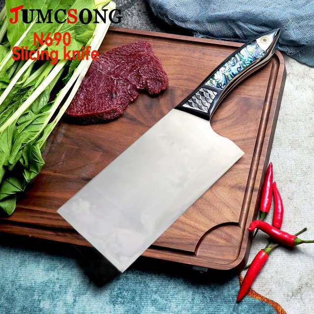 JUMCSONG N690 Spiegellicht Schneidemesser aus Edelstahl in Weiß für Fisch und Fleisch - Bild 1