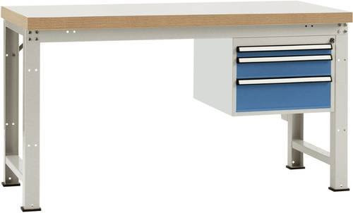 Manuflex Werkbank WP5412.0002 aus Stahl und Holz in Lichtgrau (RAL 7035), B: 180,0 cm, T: 80,0 cm, H: 70,0 cm - Bild 1