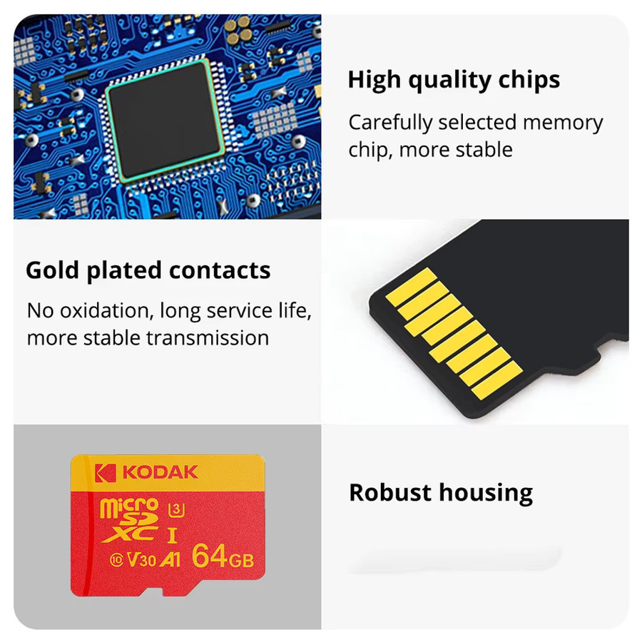 Kodak MicroSD Speicherkarte 256 GB, Klasse 10, U3, V30 für Gaming und Überwachungsgeräte - Bild 1