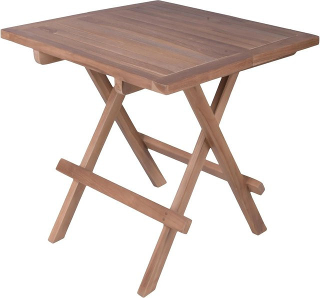 DELUKE Gartentisch NELIA quadratisch aus Teak in Teakbraun, B/T/H: 50 x 50 x 50 cm - Bild 1
