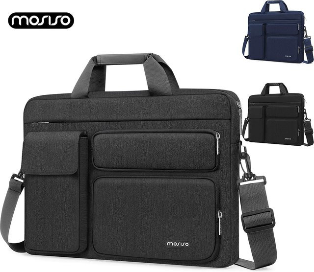 MOSISO Laptoptasche in Schwarz, wasserdichte Laptop-Hülle mit großer Kapazität für MacBook sowie ASUS, Lenovo, Dell und Huawei (13 bis 17,3 Zoll) - Bild 1