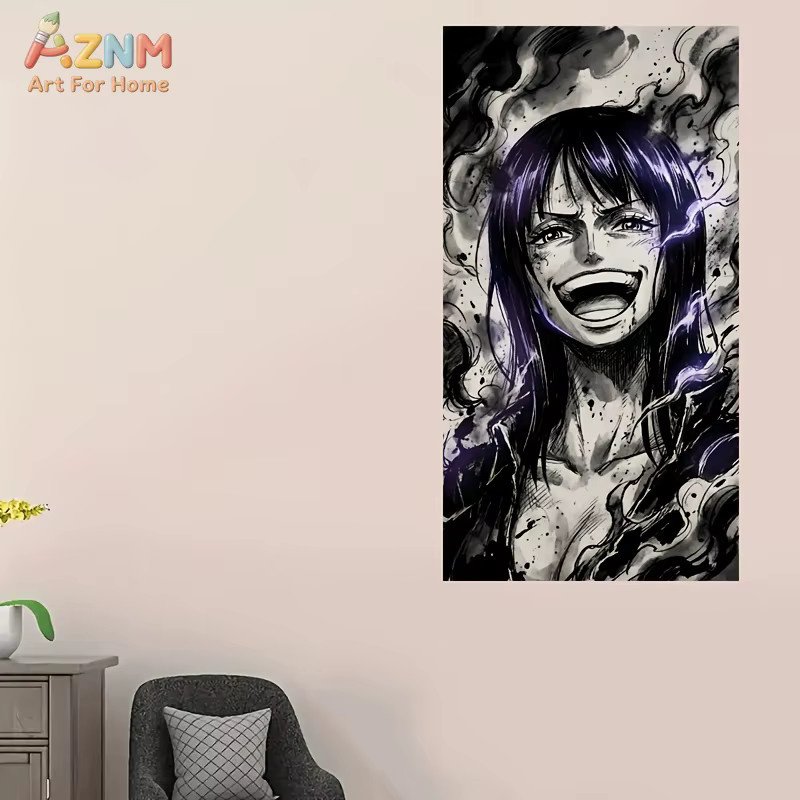 AZNM One Piece Nico Robin Wandkunst Canvas Poster im Purple Lightning Ink Style, ungerahmt, Mehrfarbig - Bild 4