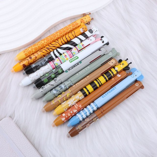Löschbarer Gelstift mit doppeltem Tinteninhalt und Tier-Design in Mehrfarbig für Schüler und Studenten - Bild 1