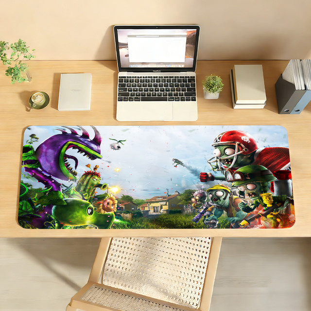 Cartoon Plants vs Zombies Mauspad in Multicolour, rutschfeste Schreibtischunterlage aus Gummi für Gamer und Büro - Bild 1