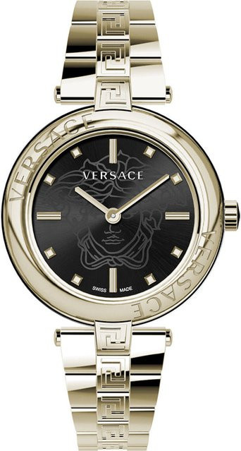 Versace Armbanduhr, Quarz, Edelstahl, Schwarz, Gold, 38 mm, Damen - Bild 1