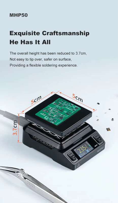 MINIWARE MHP50 Mini-Lötkessel mit LCD-Display, 150W Schnellheizung, DC/PD3.1 und App-Steuerung - Bild 2