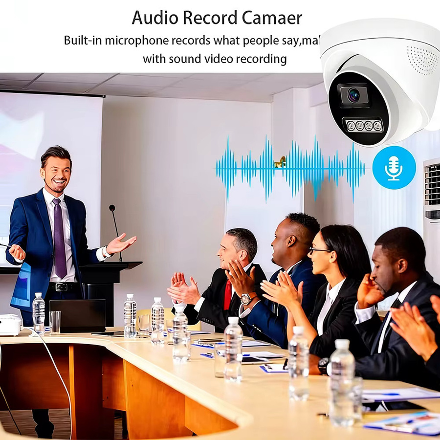 SIMICAM IP PoE Sicherheits-Dome-Kamera mit 4K 8MP Auflösung, Onvif, H.265, Audio-Option und Farb-Nachtsicht in Weiß - Bild 2