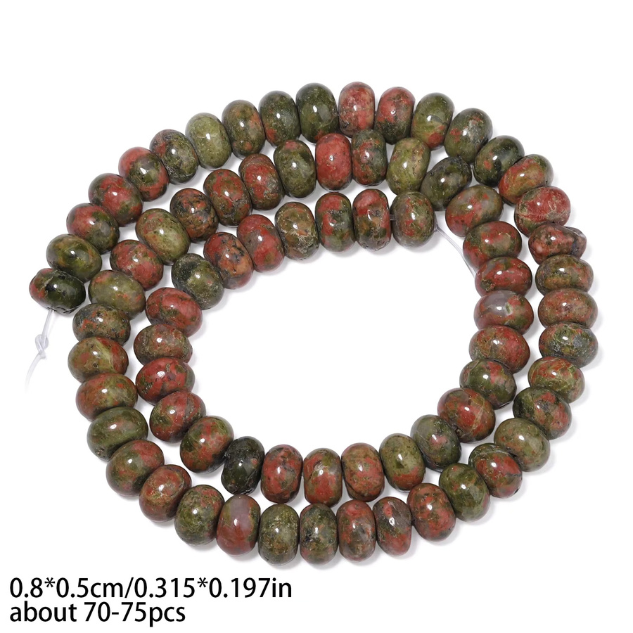 xilitata Perlen Unakit Jaspis Rondelle, 5x8mm, 15'' - Bild 4