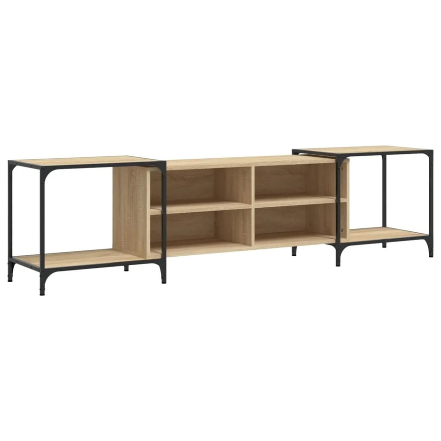 vidaXL TV-Schrank im Industrial-Design aus Holzwerkstoff in Sonoma-Eiche, B/T/H: 203 x 37 x 50 cm - Bild 2