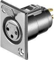 goobay Mikrofon-Einbaubuchse XLR 3Pin in Schwarz, Gold oder Silber - Bild 1