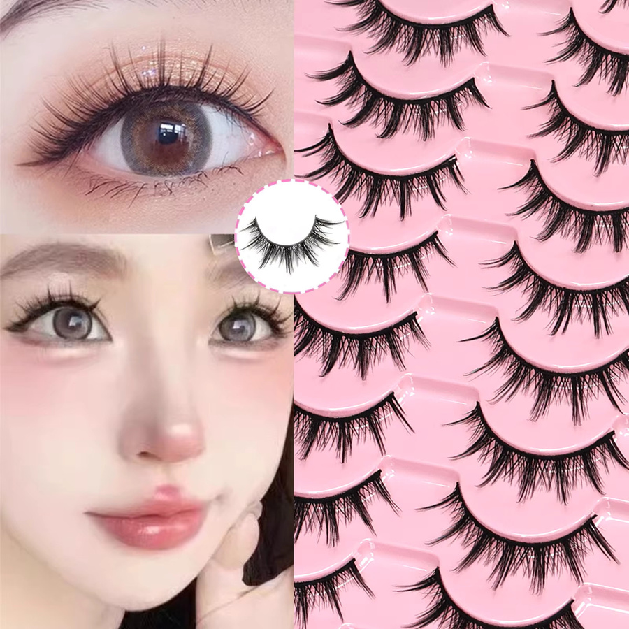 JIEFUXIN 3D-Manga-Wimpern, 10 Paar, Unisex - Bild 6