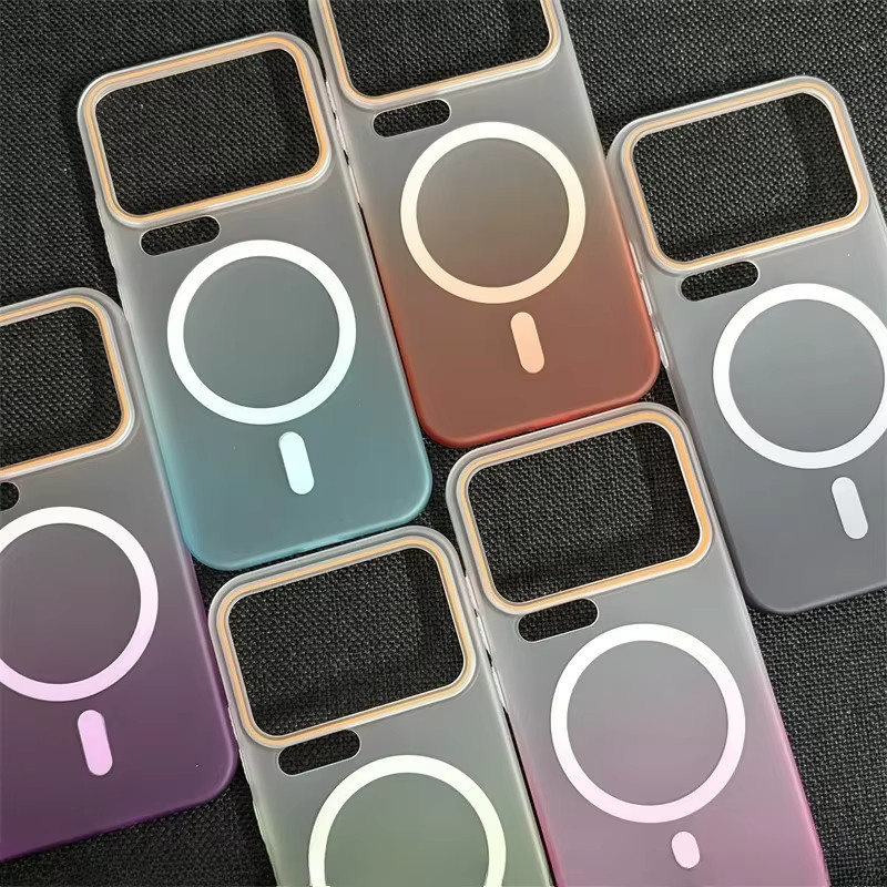 Mattierte Etui-Hülle mit Farbverlauf für Xiaomi 15 14 13 Pro Ultra Max, MagSafe kompatibel, stoßfest, Pink/Mehrfarbig - Bild 2