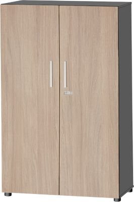 Schäfer Shop Select Schrank SET UP, 4 Türen, abschließbar, Graphit/Eiche, B/T/H: 80 x 42 x 151,4 cm - Bild 1