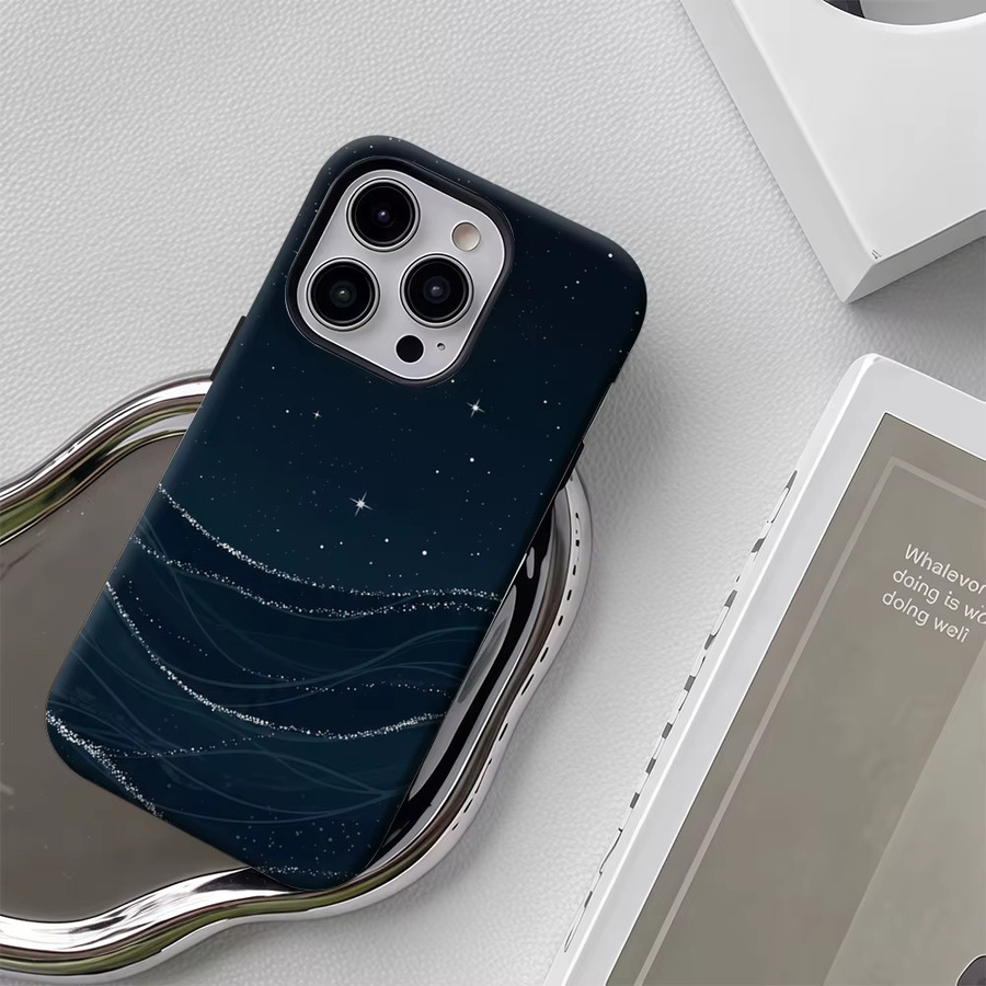 Robuste Sternenhimmel Handyhülle mit Magnetfunktion für iPhone 17 16 15 14 13 Pro Max Plus in Blau von Potdemiel - Bild 5