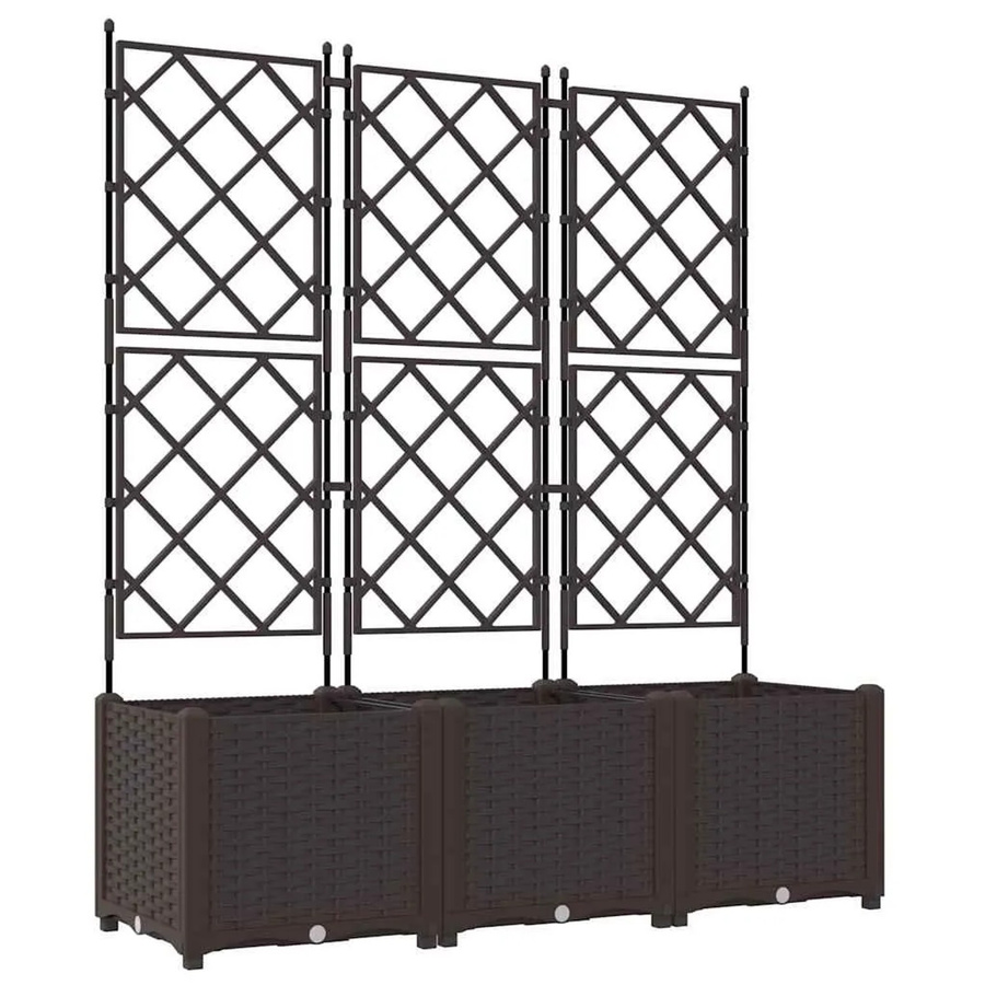 vidaXL Garten-Pflanzgefäß Set aus Stahl in Braun, 3 Stück, B/T/H: 120 x 40 x 143 cm - Bild 2