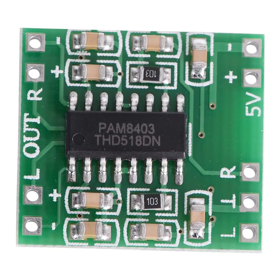 5er Set AOKIN PAM8403 Mini Digitale Klasse D Audio Verstärker Module 2x3W mit USB-C Anschluss in Grün - Bild 3
