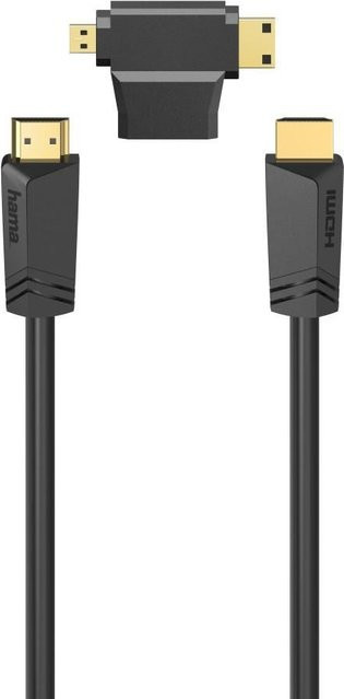 Hama High Speed HDMI Kabel mit Ethernet und HDMI Adapter, Schwarz, Länge: 1,5 m - Bild 1