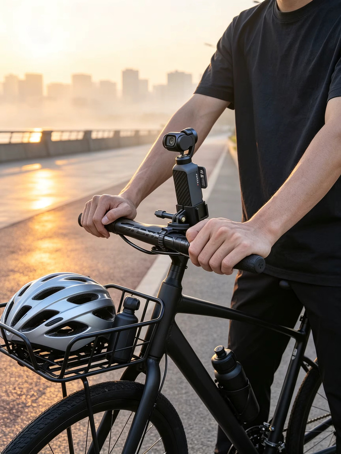 DJI Magnetkamerabasis aus Aluminium mit 360 Grad Schwenkfunktion und Nylon-Riemenhalterung für DJI Action 3, Action 4 und Action 5 Pro in Schwarz - Bild 6
