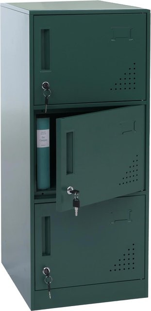 MCW Spind MCW-P63 Wertfachschrank aus Stahl mit 3 Türen, Farbe: Grün, B/T/H: 90 x 38 x 45 cm - Bild 1