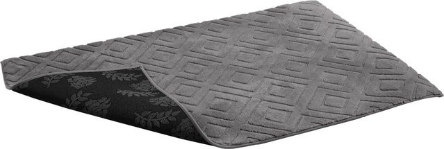 LIVARNO Langflor-Teppich in Grau mit High-Low-Effekt und rutschfester Unterseite, B/T: 80 x 150 cm - Bild 1