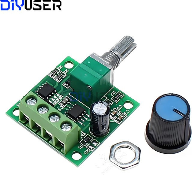 DIYUSER PWM-Motordrehzahlregler DC 1,8 V-12 V 2 A einstellbares Niederspannungs-Antriebsmodul mit Display in Grün für DIY-Robotik - Bild 1