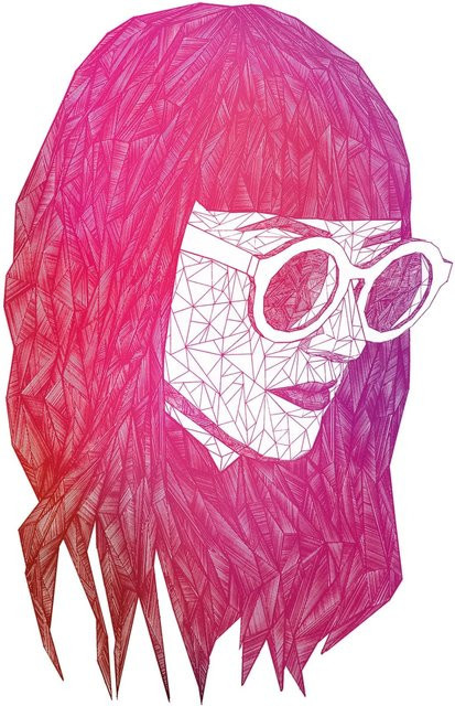 Komar Wandbild Grid Pink B: 40 cm, H: 50 cm - Bild 1