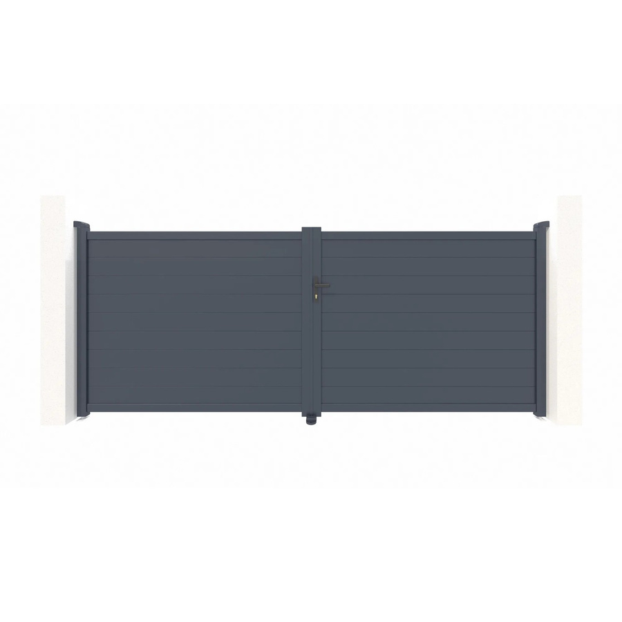 Casanoov Elektrisches Flügeltor Eiger aus Aluminium in Anthrazit und Grau mit Drehtorantrieb Ranger B150, B/H: 400 x 160 cm - Bild 2
