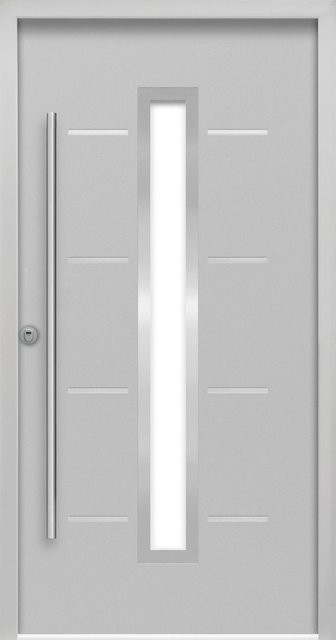 Splendoor Sicherheits-Haustür ThermoSpace Milano Prime RC2 Komfort in Grau mit Glaseinsatz, B: 100 cm, H: 210 cm - Bild 1