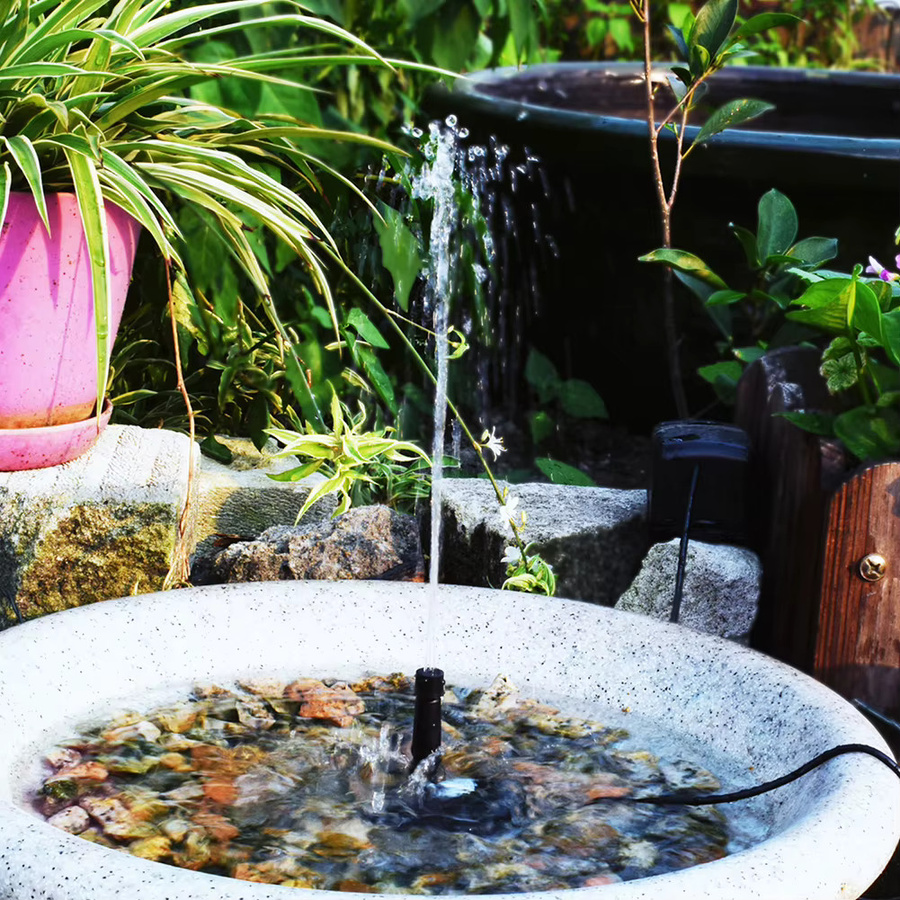 APWIKOGER Solar-Gartenbrunnen mit Solarpanel und Wasserpumpe in Schwarz - Bild 5