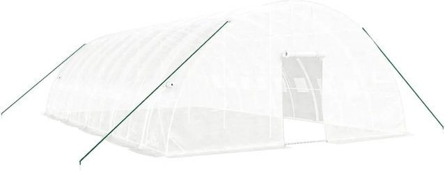 Furnicato Gewächshaus mit Stahlrahmen in Weiß, Fläche: 60 m², B/T/H: 10 x 6 x 2,85 m - Bild 1