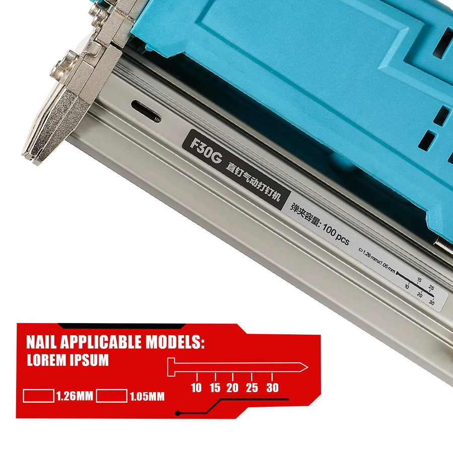 Makita F30 Akku-Nagelpistole Kabelloser Tacker für Makita-Akkus in Blau - Bild 7