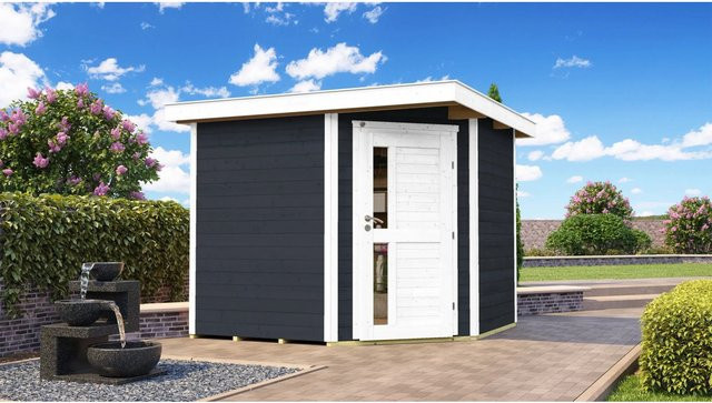 WEKA Gartenhaus 229 aus Holz mit Flachdach in Anthrazit Grau, B/T: 270 x 270 cm - Bild 1