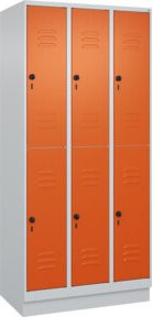 C+P Doppelstock-Spind Classic PLUS mit Sockel, 3 Abteile, Reinorange, H x B x T: 195 x 90 x 50 cm - Bild 1