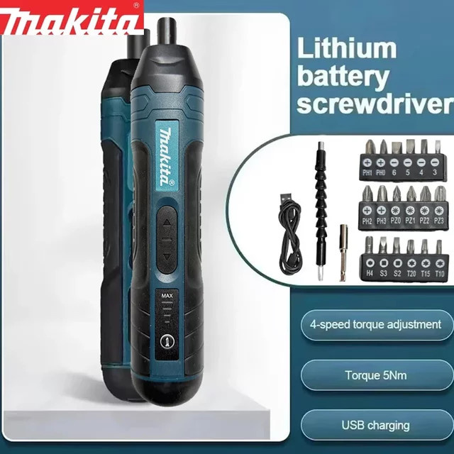 Makita Tragbarer Akku-Bohrschrauber mit drehmomentregulierbarer Funktion und 1300mAh Akku - Bild 1