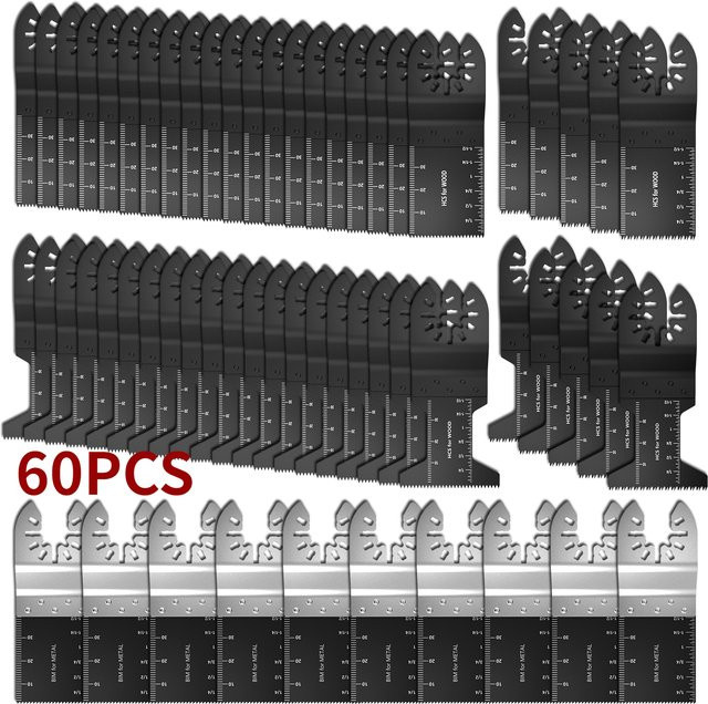 Toorise Multitool Klingen Set aus High Carbon Stahl mit Quick Release für oszillierende Sägen, 60 Stück - Bild 1