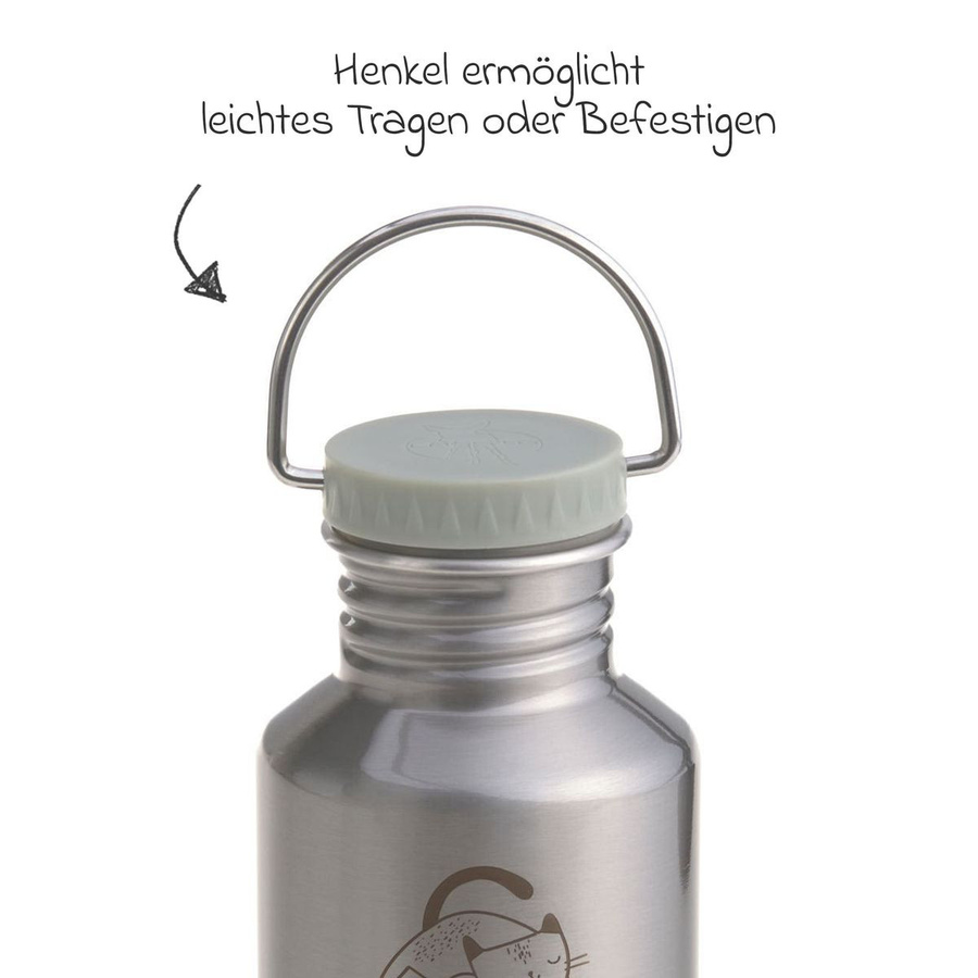 Lässig 2-tlg. Lunch Set aus Edelstahl und Bambus mit Brotdose und Trinkflasche Happy Prints - Bild 2