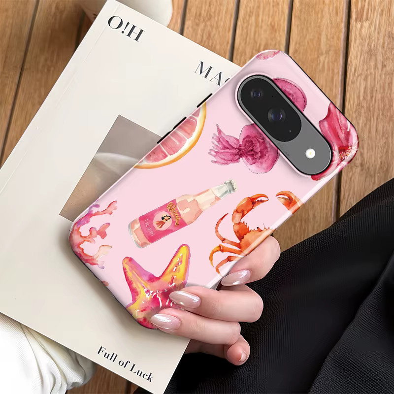 Fcicicase Handyhülle mit Seestern-Flaschendruck für Google Pixel 10 Pro XL 10 9 8 8A 7A matte Acryl-Doppelschicht-Abdeckung - Bild 4