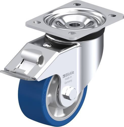 Blickle Lenkrolle LK-ALBS 127K-FI mit Feststeller in Blau und Silber, Rad-Durchmesser: 125 mm, Tragfähigkeit: 450 kg - Bild 1