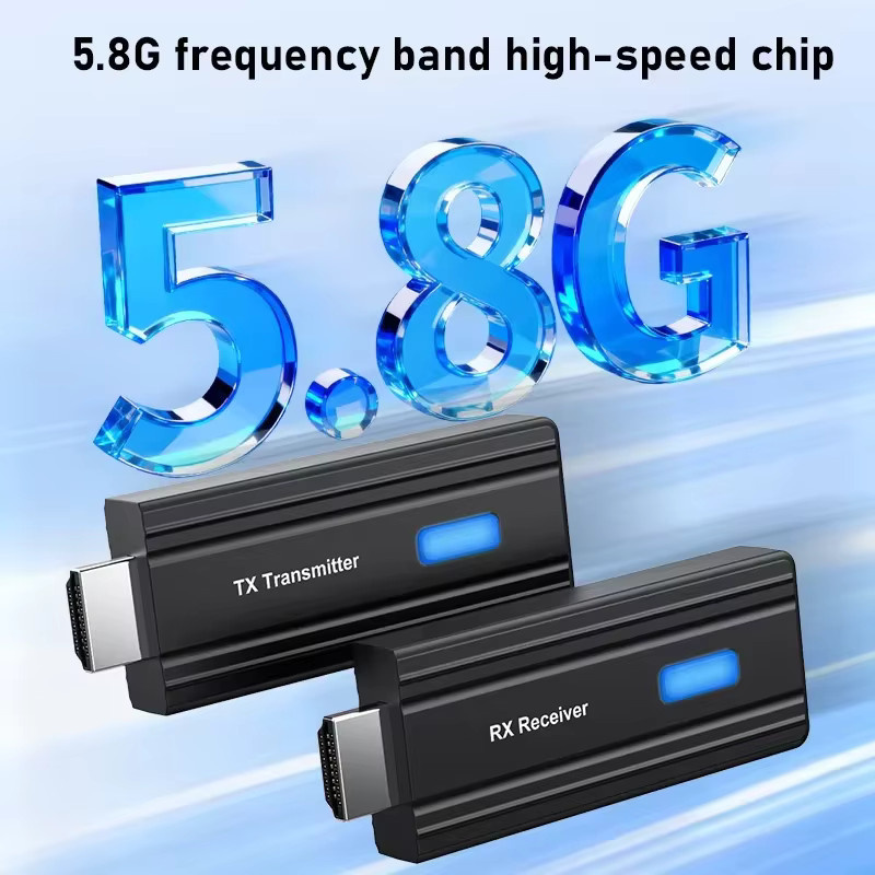 KEBIDUMEI Drahtloser HDMI Video Sender und Empfänger Extender, Media Streamer Display Adapter in Schwarz für Kamera, Laptop und PC zu TV - Bild 2