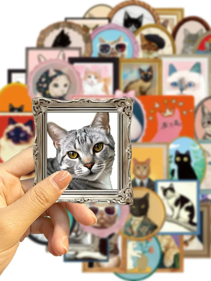 50 Stück Süße Katze Graffiti Aufkleber in Multicolour für DIY Dekoration von Handytaschen, Notebooks und Scrapbooks - Bild 3