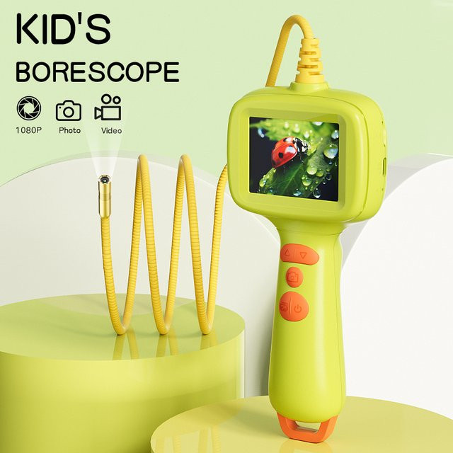 ZEMICAM Kinder-Endoskop mit 2,0 MP Kamera, 8 mm Sonde und 2,4 Zoll IPS-Bildschirm, Gelb - Bild 1