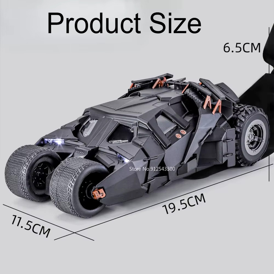 DUFFDUN Batmobil, Modell im Maßstab 1:24, Metalldruckguss, mit Licht und Sound - Bild 4