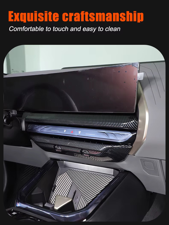Suetlcoity Carbon Faser Zubehör für BMW X3 G45 2025 2026: Abdeckung für Center Konsole, Dashboard und Klimaanlage Air Outlet in Schwarz - Bild 5