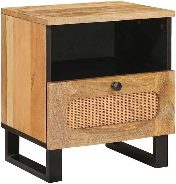 vidaXL Nachttisch aus Massivholz Mango in Natur Braun B/T/H: 40 x 33 x 46 cm - Bild 1