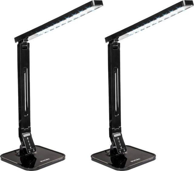 tectake LED Schreibtischlampe Schwarz mit USB-Anschluss und Touchpanel, dimmbar - Bild 1