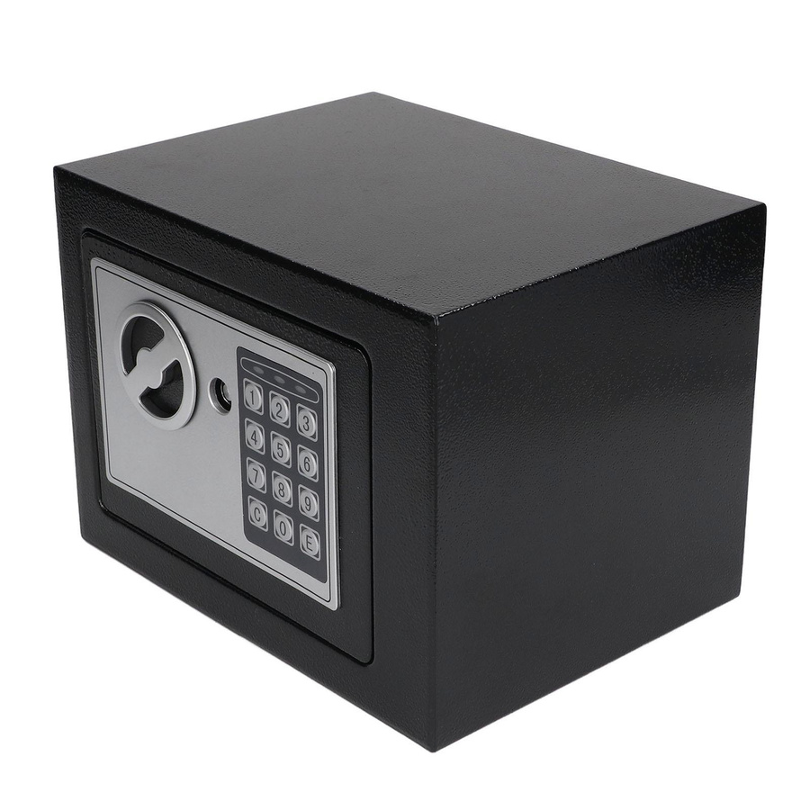 KONNWEI Mini-Safe für Zuhause mit Tastatur und Schlüssel aus Edelstahl in Schwarz - Bild 2