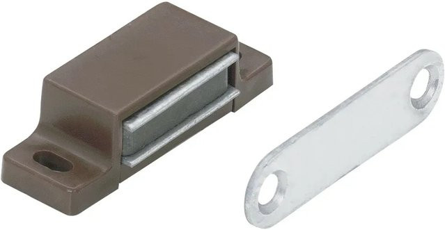 Hettich Magnetschnäpper mit starrer Platte in Braun, 5 kg Haltekraft, Schraubmontage - Bild 1