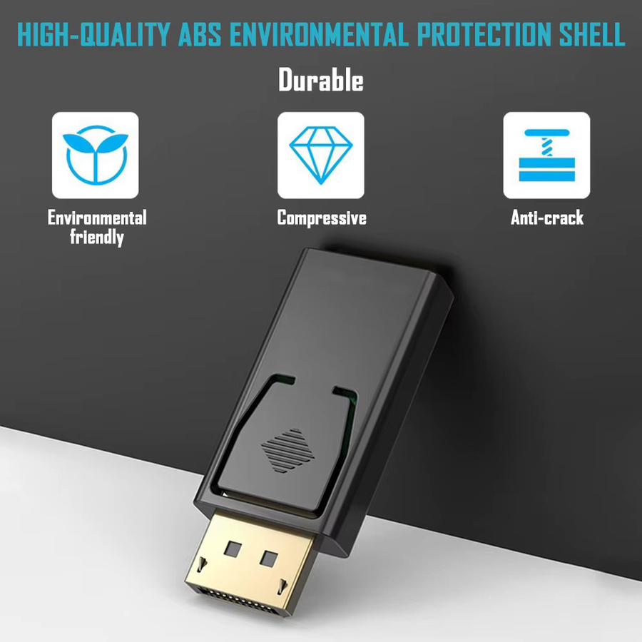 FDBOY DisplayPort zu HDMI Konverter 4K@60Hz Unidirektionaler DP auf HDMI Adapter in Schwarz für Dell, Lenovo und PC - Bild 3