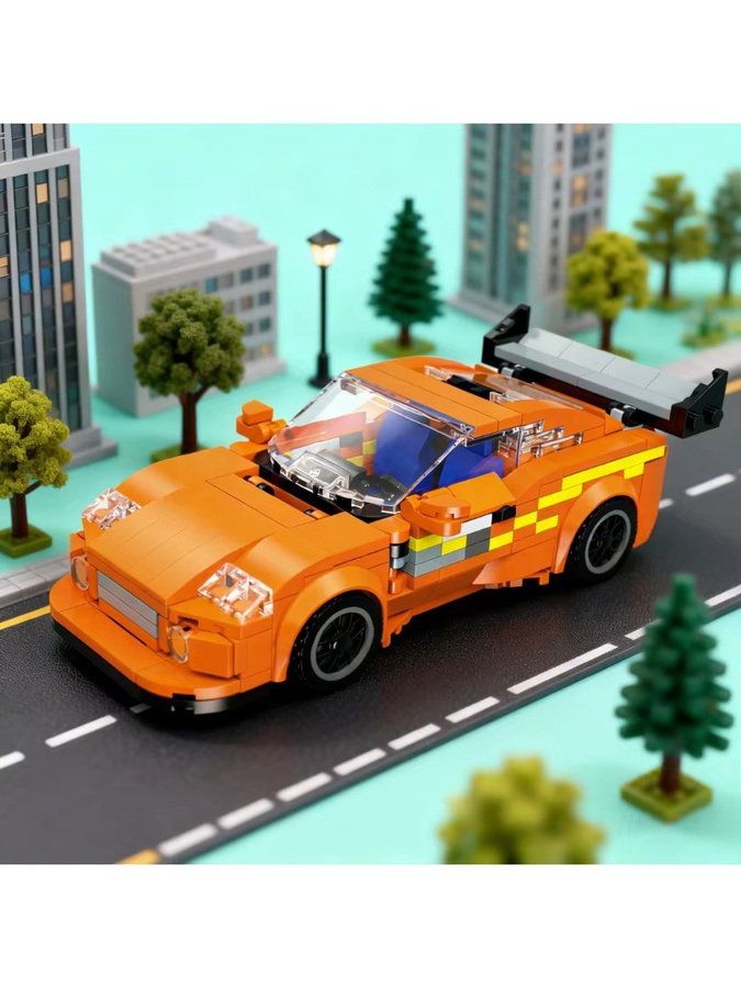 KNEW BUILT Rennwagen-Bausteine, Fahrzeuge, orange - Bild 2
