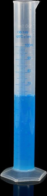 Messzylinder aus Kunststoff von mfySpace in Grau und Transparent mit 100 ml Fassungsvermögen - Bild 1